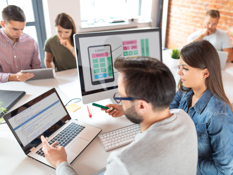 People working together at computers